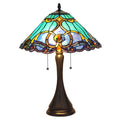 Chloe Keegan Table Lamp - Stained Glass Keegan Table Lamp Turned On