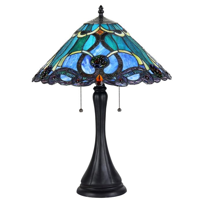 Chloe Keegan Table Lamp - Stained Glass Keegan Table Lamp Turned Off
