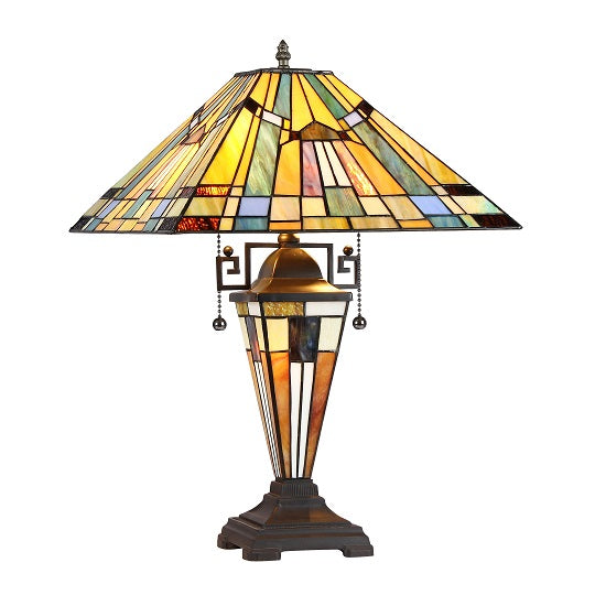 Chloe Kinsey Table Lamp - Stained Glass Kinsey Table Lamp Turned On