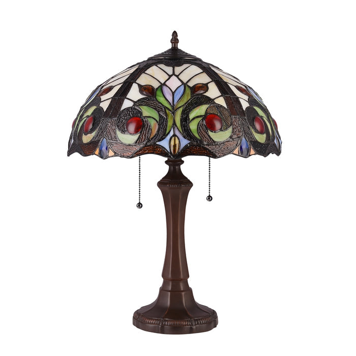 Chloe Lennon Victorian Table Lamp - Stained Glass Lennon Victorian Table Lamp Turned Off