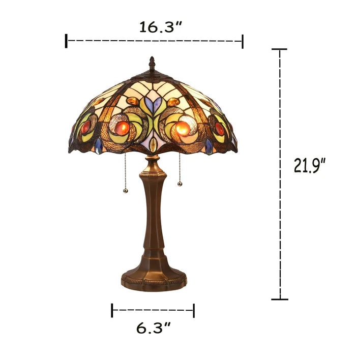 Chloe Lennon Victorian Table Lamp - Stained Glass Lennon Victorian Table Lamp Overall Dimensions