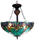Chloe Liaison Turquoise Inverted Pendant - Stained Glass Liaison Turquoise Inverted Pendant