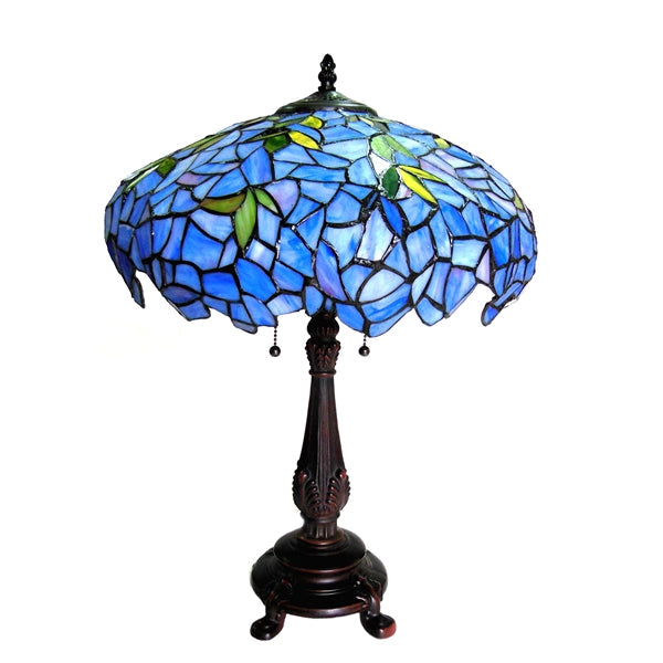 Chloe Lilac Wisteria Tiffany Table Lamp - Stained Glass Lilac Wisteria Tiffany Table Lamp Turned Off