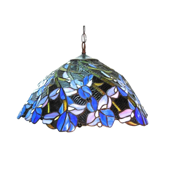 Chloe Natalie Pendant Lamp - Stained Glass Natalie Pendant Lamp Turned Off