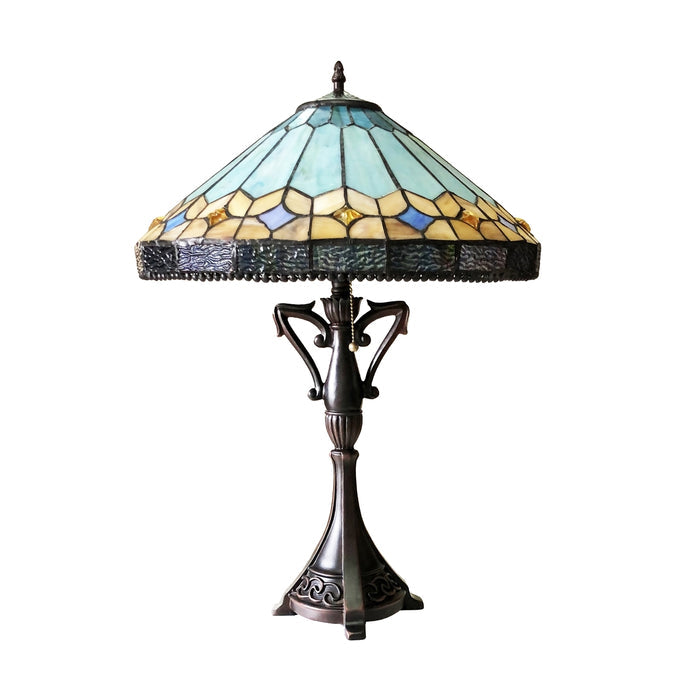 Chloe Nicholas Table Lamp - Stained Glass Nicholas Table Lamp Turned Off