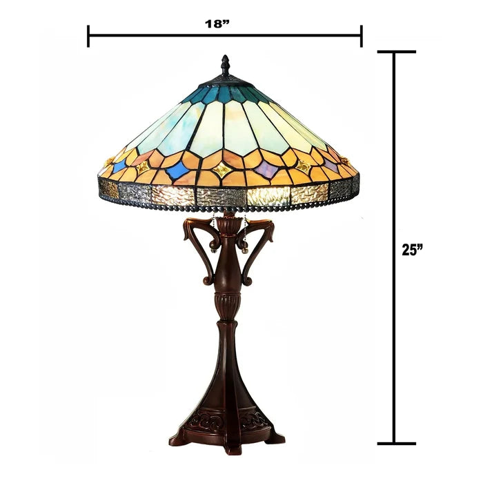 Chloe Nicholas Table Lamp - Stained Glass Nicholas Table Lamp Overall Dimensions