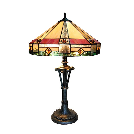 Chloe Ridley Table Lamp - Stained Glass Ridley Table Lamp Turned On