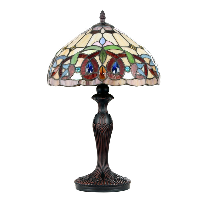 Chloe Serenity One-Light Red Table Lamp - Stained Glass Serenity One-Light Red Table Lamp Turned Off