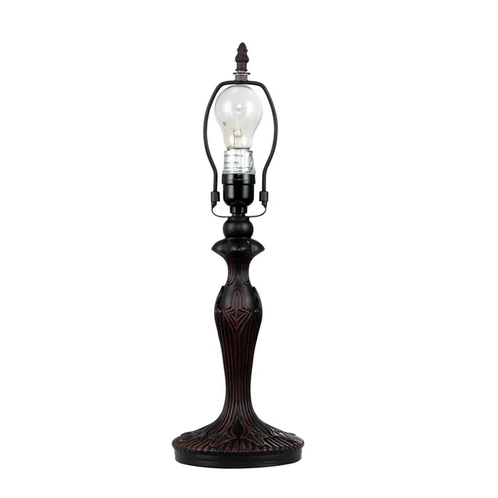 Chloe Serenity One-Light Red Table Lamp - Stained Glass Serenity One-Light Red Table Lamp Base Detail