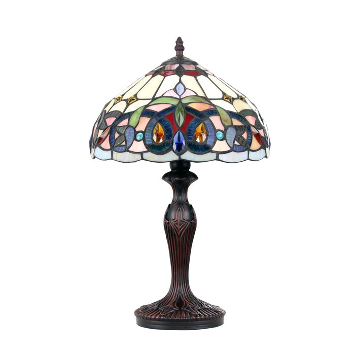 Chloe Serenity One-Light Table Lamp - Stained Glass Serenity One-Light Table Lamp Turned Off