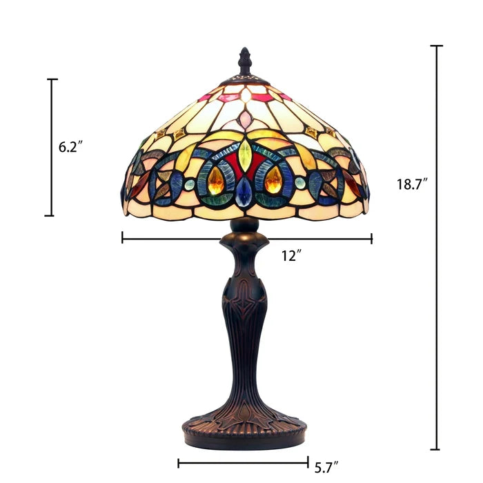 Chloe Serenity One-Light Table Lamp - Stained Glass Serenity One-Light Table Lamp Overall Dimensions
