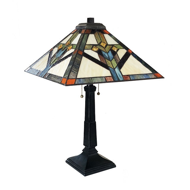 Chloe Shay Table Lamp - Stained Glass Shay Table Lamp Turned Off