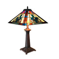 Chloe Taite Table Lamp - Stained Glass Taite Table Lamp Turned On