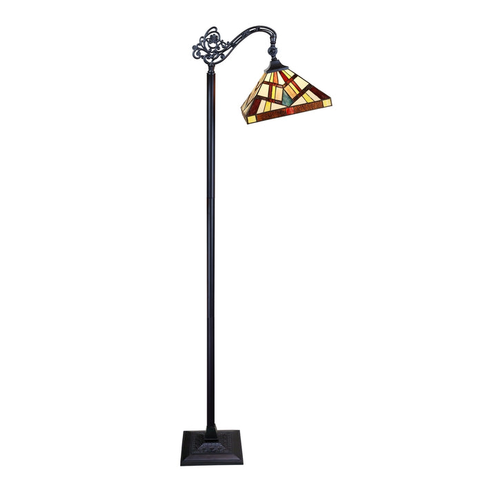 Chloe Vincent Reading Floor Lamp - Stained Glass Vincent Reading Floor Lamp Turned On