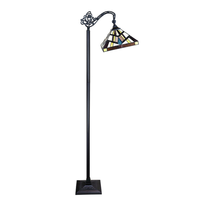 Chloe Vincent Reading Floor Lamp - Stained Glass Vincent Reading Floor Lamp Turned Off