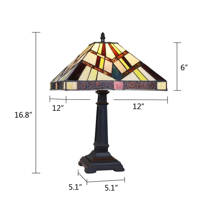 Chloe Vincent Table Lamp - Stained Glass Vincent Table Lamp Dimensions