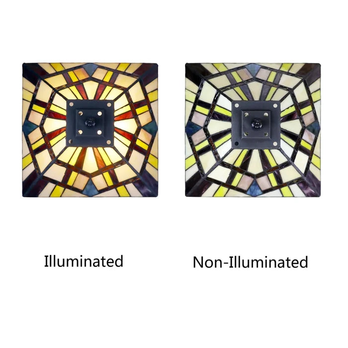 Chloe Vincent Table Lamp - Stained Glass Vincent Table Lamp Top View