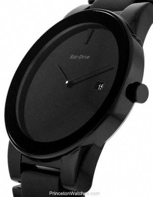 Citizen Eco-Drive Axiom Mens Watch - Black Dial, Case and Bracelet - Date - AU1065-58EA