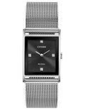 Citizen Eco-Drive Axiom Mens Watch - Stainless Steel - Diamond Markers - Mesh - BL6000-55E