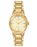 Citizen Eco-Drive Axiom Women's - Gold-Tone - Diamonds - Champagne Dial-Bracelet - EM0732-51P