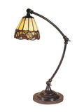Dale Tiffany Ainsley Desk Lamp - Stained Glass Ainsley Desk Lamp Turned On