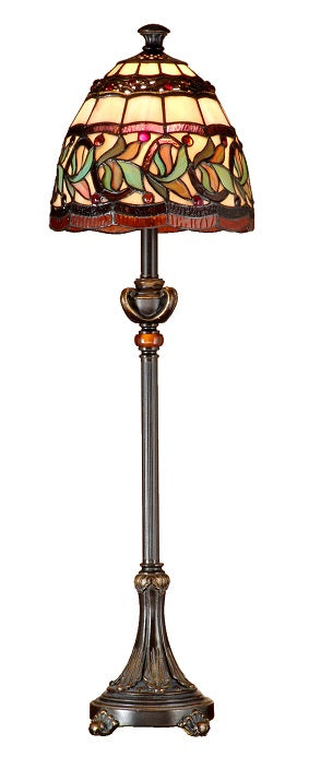 Dale Tiffany Aldridge Buffet Lamp - Stained Glass Aldridge Buffet Lamp Turned On