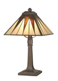 Dale Tiffany Cooper Accent Lamp - Stained Glass Cooper Accent Lamp Turned On