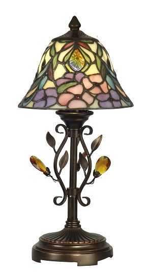 Dale Tiffany Crystal Peony Accent Lamp - Stained Glass Crystal Peony Accent Lamp