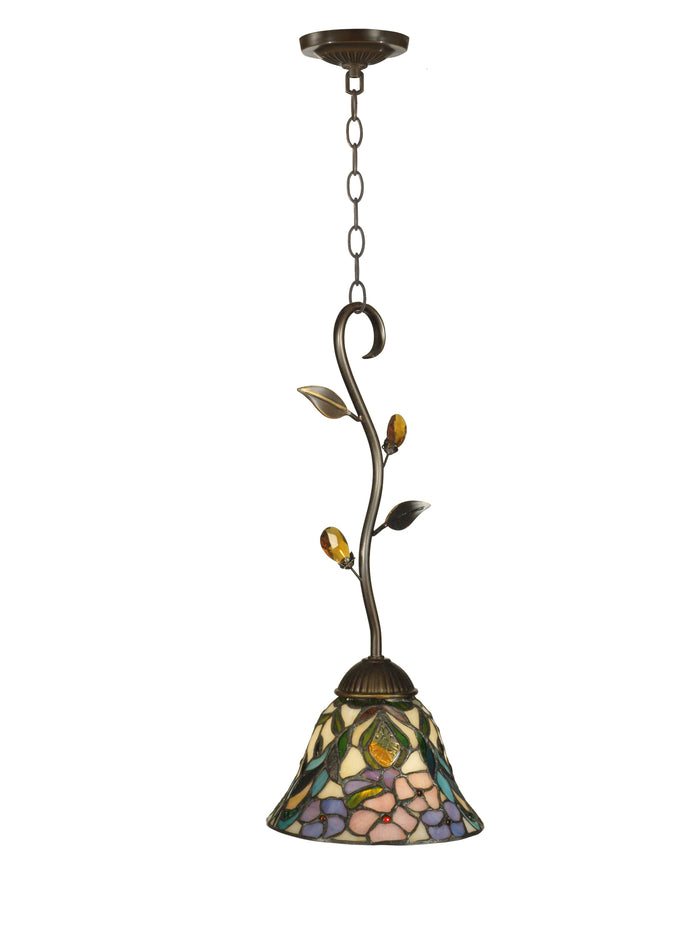 Dale Tiffany Crystal Peony Mini Pendant - Stained Glass Crystal Peony Mini Pendant Turned Off