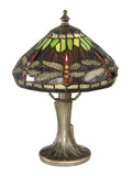 Dale Tiffany Dragonfly Accent Lamp - Stained Glass Dragonfly Accent Lamp Turned On
