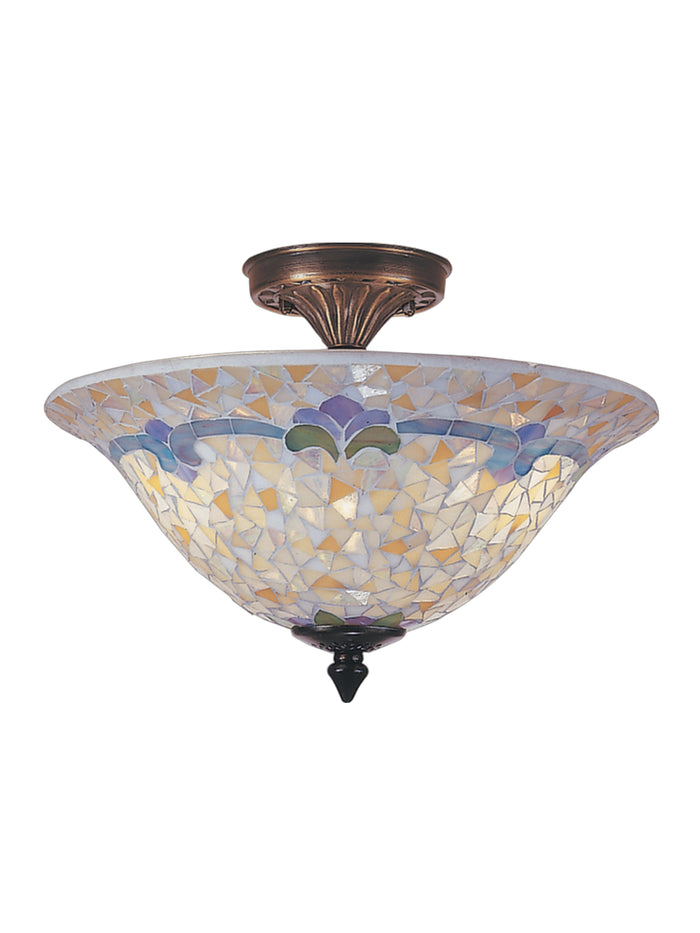 Dale Tiffany Johana Mosaic Flush Mount - Stained Glass Johana Mosaic Flush Mount Turned Off