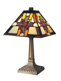 Dale Tiffany Morning Star Table Lamp - Stained Glass Morning Star Table Lamp Turned On