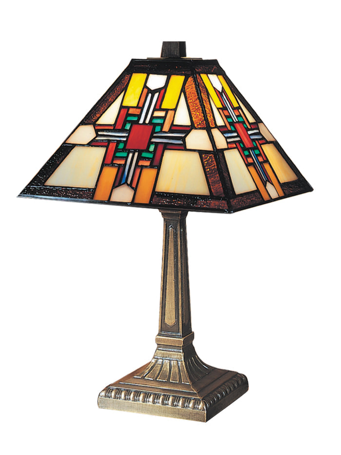 Dale Tiffany Morning Star Table Lamp - Stained Glass Morning Star Table Lamp Turned On