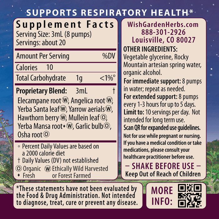 Deep Lung & Bronchial Support Ingredients & Supplement Facts