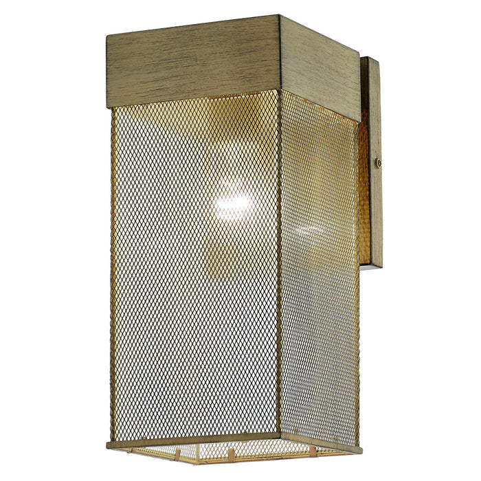 Dixsie Brown Brushed Metal Wall-Mounted Outdoor Light-On