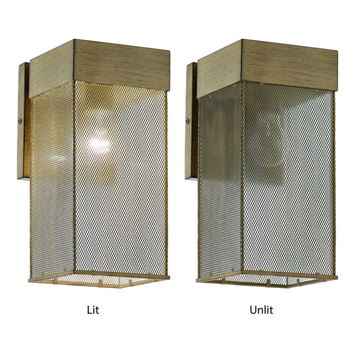 Dixsie Brown Brushed Metal Wall-Mounted Outdoor Light