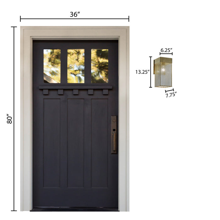 Dixsie Brown Brushed Metal Wall-Mounted Outdoor Light