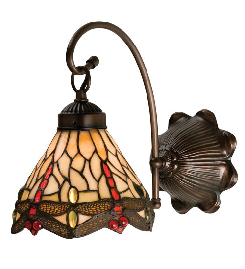 Meyda Tiffany Scarlet Dragonfly Sconce - Stained Glass Scarlet Dragonfly Sconce