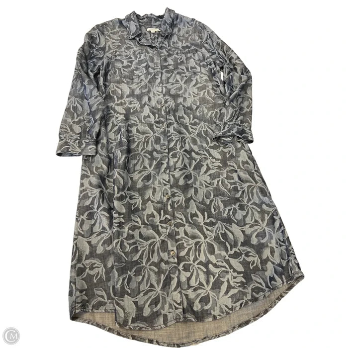 Dress Casual Midi By Chicos In Blue, Size: 6