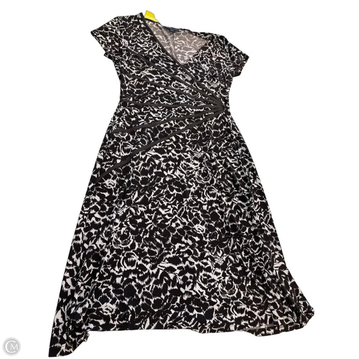 Dress Casual Midi By Connected Apparel In Brown & Cream, Size: 12