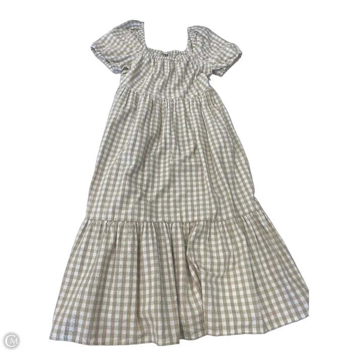 Dress Casual Midi By J. Crew In Tan & White, Size: 10