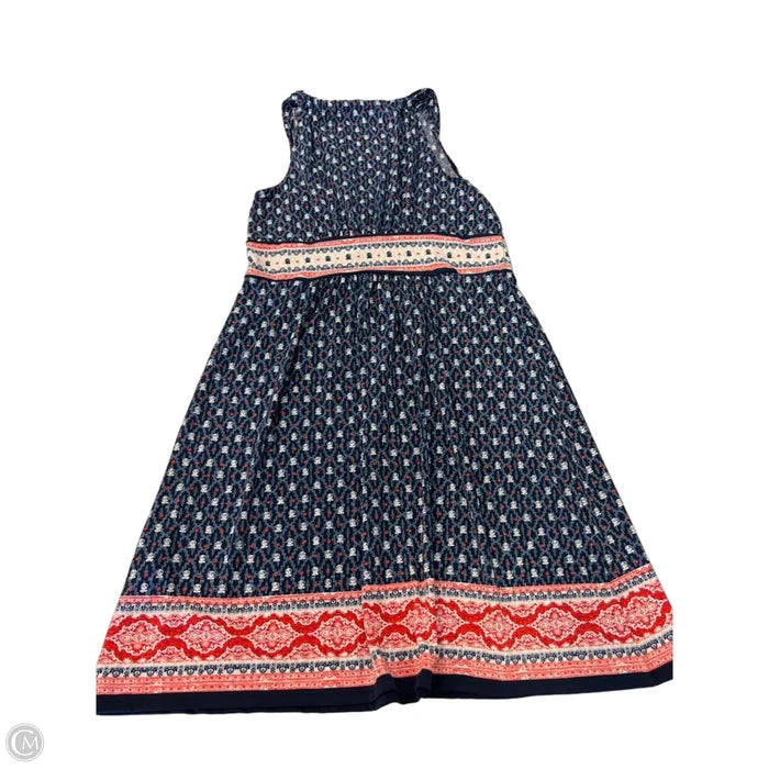 Dress Casual Midi By Max Studio In Blue & Red & White, Size: L