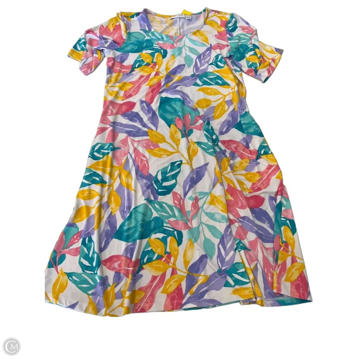 Dress Casual Midi By Susan Graver In Tropical Print, Size: M