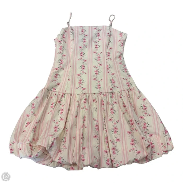 Dress Casual Short By Clothes Mentor In Pink & White, Size: M