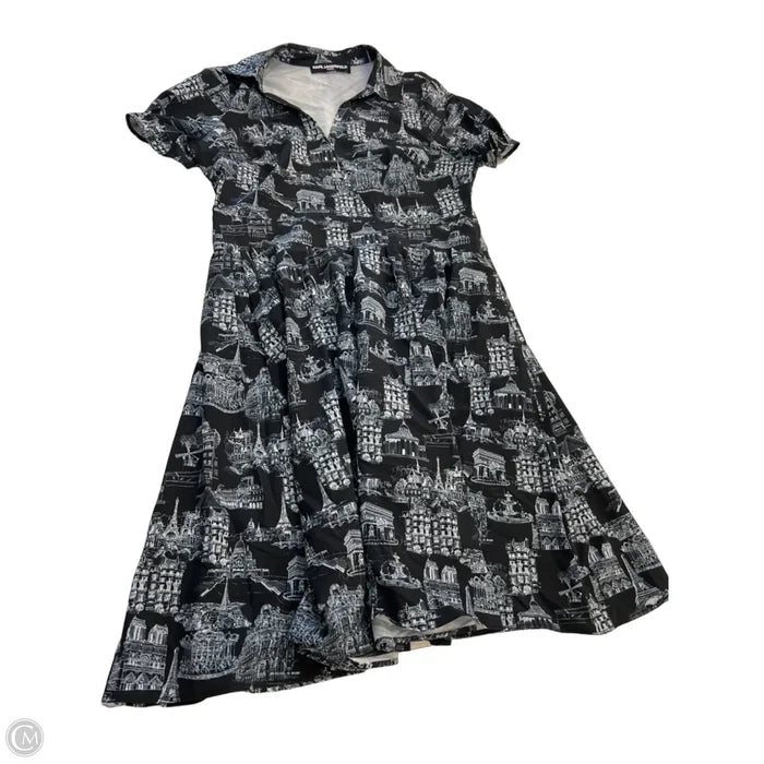 Dress Designer By Karl Lagerfeld In Black & Grey, Size: M