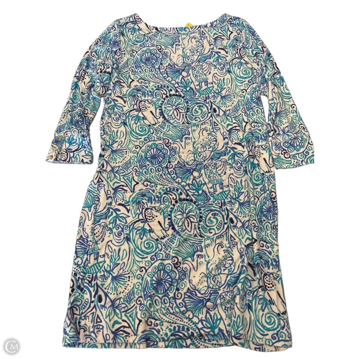 Dress Designer By Lilly Pulitzer In Blue & White, Size: L