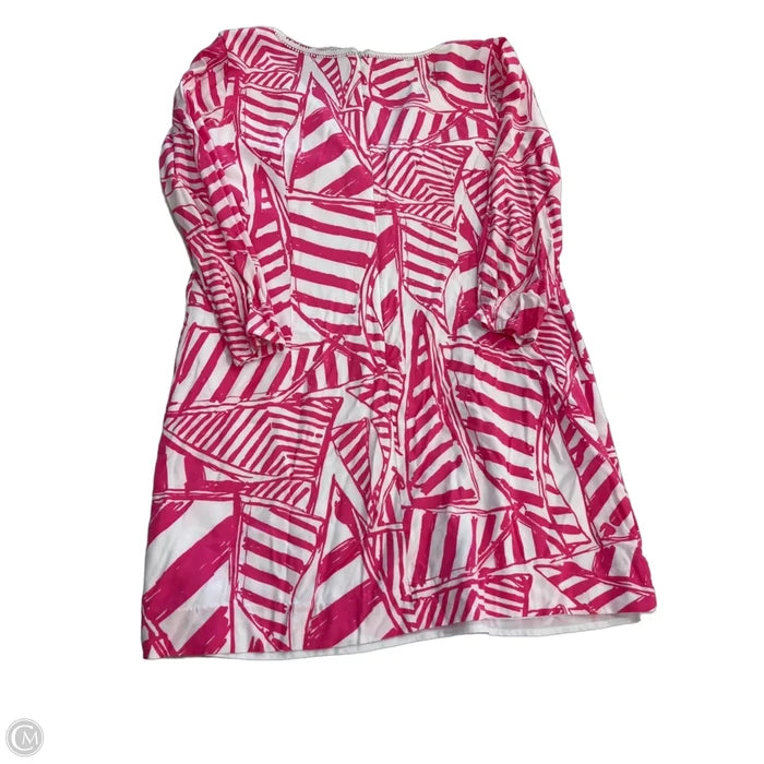Dress Designer By Lilly Pulitzer In Pink & White, Size: M