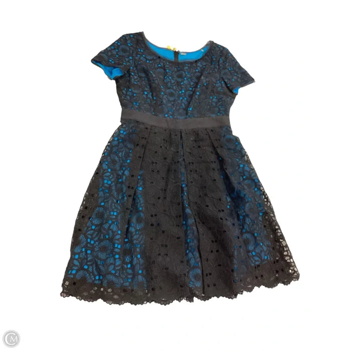 Dress Party Midi By Elie Tahari In Black & Blue, Size: 10