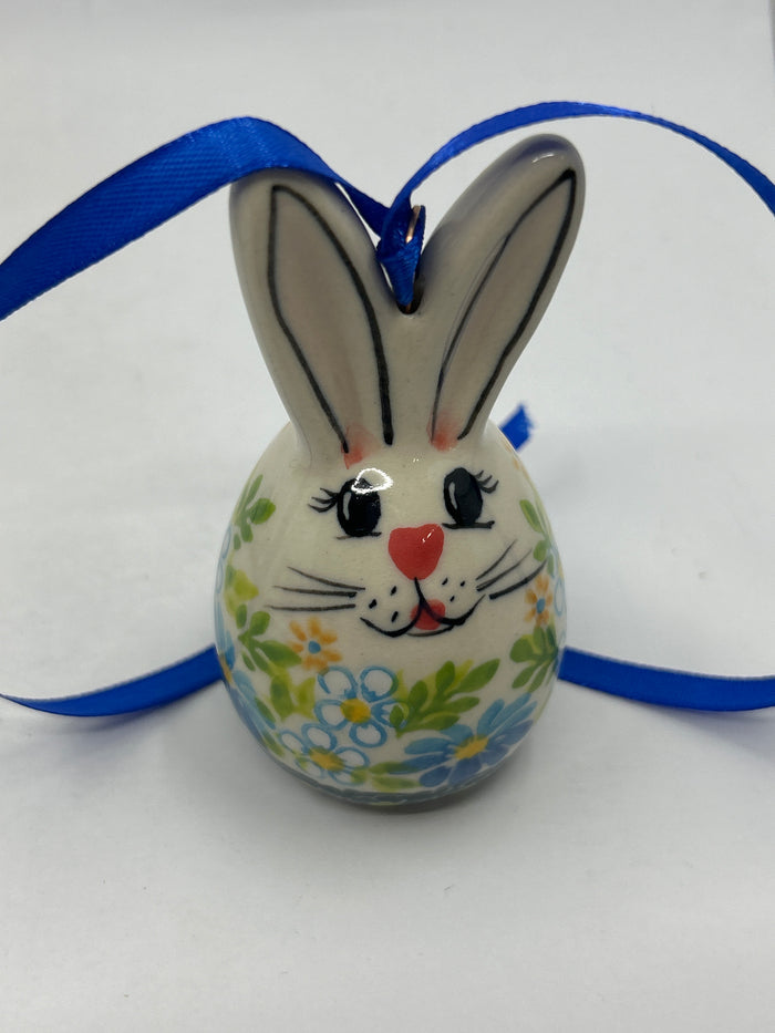 Egg Bunny Tree Ornament - Daisy Flowers