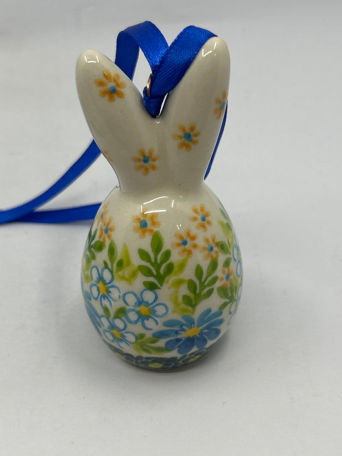 Egg Bunny Tree Ornament - Daisy Flowers